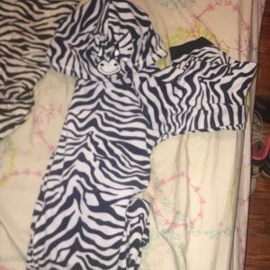 Zebra onesie with hood and tail